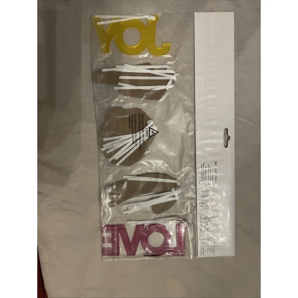 Fun Festive Large Colorful Gift Tags Retro LOVE JOY Pink Yellow‎ Purple Gifting